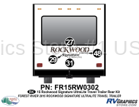 4 Piece 2015 Rockwood Signature UltraLite Travel Trailer Rear Graphics Kit