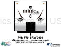 4 Piece 2015 Rockwood MiniLite Travel Trailer Front Graphics Kit