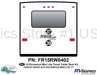 2 Piece 2015 Rockwood MiniLite Travel Trailer Rear Graphics Kit