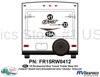 3 Piece 2015 Rockwood Roo Travel Trailer Rear Graphics Kit