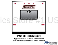1 Piece 2020 Coleman LS Travel Trailer Rear Graphics Kit