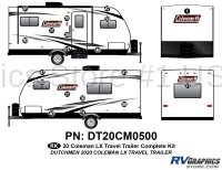 19 Piece 2020 Coleman LX Travel Trailer Complete Graphics Kit