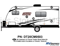 8 Piece 2020 Coleman LX Travel Trailer Roadside Graphics Kit
