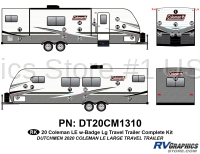 32 Piece 2020 Coleman LE Long Travel Trailer Front Badge Complete Graphics Kit