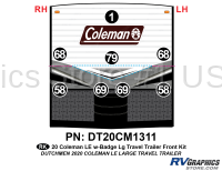 8 Piece 2020 Coleman LE Long Travel Trailer Front Badge Front Graphics Kit
