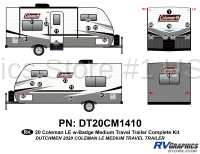 26 Piece 2020 Coleman LE Short Travel Trailer Front Badge Complete Graphics Kit