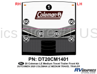 7 Piece 2020 Coleman LE Short Travel Trailer Front Graphics Kit