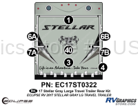 8 Piece 2017 Stellar Lg Travel Trailer Gray Version Rear Graphics Kit