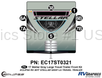 7 Piece 2017 Stellar Lg Travel Trailer Gray Version Front Graphics Kit