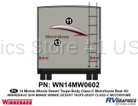 2 Piece 2014 Winnebago Minnie Winnie Desert Taupe ClassC Rear Graphics Kit