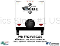 2 Piece 2024 Vibe Large Travel Trailer Rear Graphics Kit
