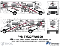 56 Piece 2022 Four Winds Large Motorhome Red Version Complete Graphics Kit