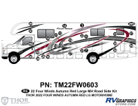 26 Piece 2022 Four Winds Large Motorhome Red Version Roadside Graphics Kit