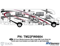 26 Piece 2022 Four Winds Large Motorhome Red Version Curbside Graphics Kit