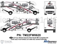 48 Piece 2022 Four Winds Small Motorhome Red Version Complete Graphics Kit
