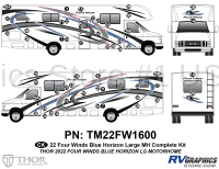 56 Piece 2022 Four Winds Large Motorhome Blue Version Complete Graphics Kit
