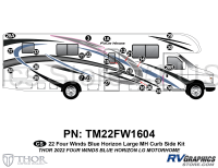 26 Piece 2022 Four Winds Large Motorhome Blue Version Curbside Graphics Kit