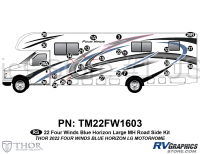 26 Piece 2022 Four Winds Large Motorhome Blue Version Roadside Graphics Kit