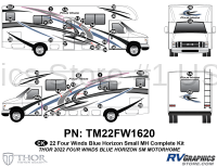 48 Piece 2022 Four Winds Small Motorhome Blue Version Complete Graphics Kit