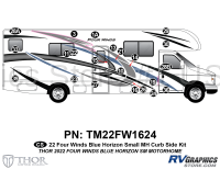 22 Piece 2022 Four Winds Small Motorhome Blue Version Curbside Graphics Kit