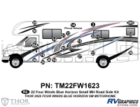 22 Piece 2022 Four Winds Small Motorhome Blue Version Roadside Graphics Kit