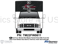 2 Piece 2022 Four Winds Red Partial Paint Motorhome Front Graphics Kit