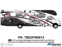 24 Piece 2022 Four Winds Red Partial Paint Motorhome Curbside Graphics Kit