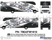 53 Piece 2022 Four Winds Blue Partial Paint Motorhome Complete Graphics Kit