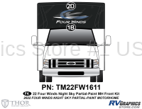 2 Piece 2022 Four Winds Blue Partial Paint Motorhome Front Graphics Kit