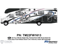 24 Piece 2022 Four Winds Blue Partial Paint Motorhome Roadside Graphics Kit