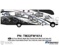 24 Piece 2022 Four Winds Blue Partial Paint Motorhome Curbside Graphics Kit