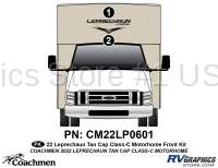 2 Piece 2022 Leprechaun Motorhome Tan Cap Front Graphics Kit