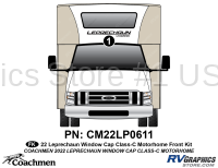 1 Piece 2022 Leprechaun Motorhome Window Cap Front Graphics Kit
