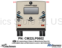 6 Piece 2022 Leprechaun Motorhome Rear Graphics Kit