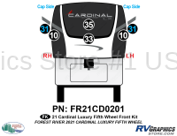 6 Piece 2021 Cardinal Luxury Fifth Wheel Front Graphics Kit