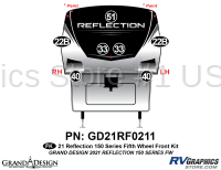 7 Piece 2021 Reflection 150 Series Fifth Wheel Front Graphics Kit