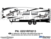 25 Piece 2021 Reflection 150 Series Fifth Wheel Roadside Graphics Kit