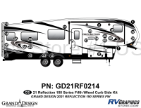 25 Piece 2021 Reflection 150 Series Fifth Wheel Curbside Graphics Kit