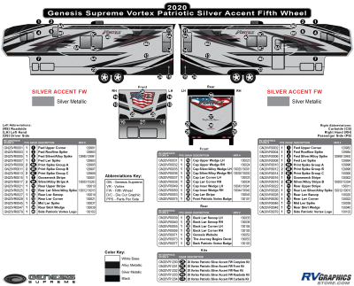 Genesis Supreme - Vortex - 2020 Vortex Patriotic Travel Trailer-SILVER Version