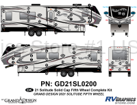 63 Piece 2021 Solitude Solid Cap Fifth Wheel Complete Graphics Kit