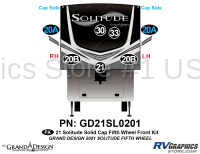 8 Piece 2021 Solitude Solid Cap Fifth Wheel Front Graphics Kit