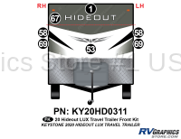 7 Piece 2020 Hideout LUX Travel Trailer Front Graphics Kit