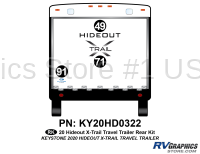 3 Piece 2020 Hideout X-Trail Travel Trailer Rear Graphics Kit