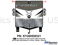 7 Piece 2020 Hideout X-Trail Travel Trailer Front Graphics Kit