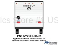 2 Piece 2020 Hideout Small Travel Trailer Rear Graphics Kit