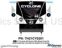 6 Piece 2021 Cyclone HD Series Fifth Wheel Front Graphics Kit