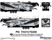 58 Piece 2021 Cyclone HD Series Fifth Wheel Complete Graphics Kit