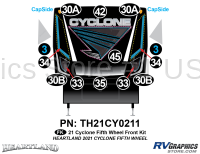 13 Piece 2021 Cyclone Fifth Wheel Front Graphics Kit