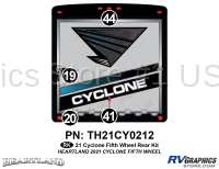 4 Piece 2021 Cyclone Fifth Wheel Rear Graphics Kit