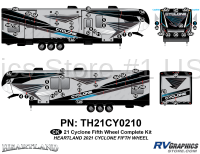65 Piece 2021 Cyclone Fifth Wheel Complete Graphics Kit
